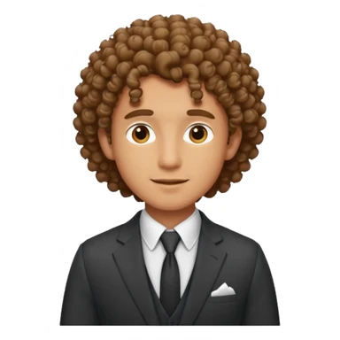 curly-haired man in a suit sticker