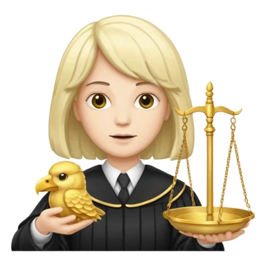 Fancy judge with golden scales sticker