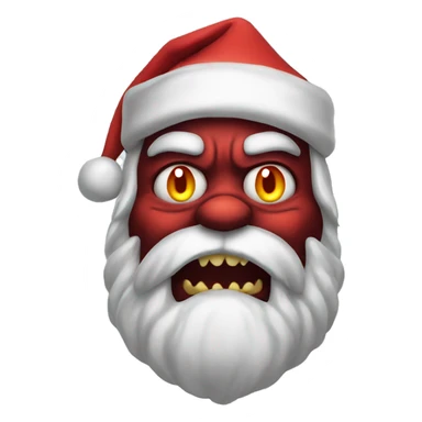 scary demon santa sticker