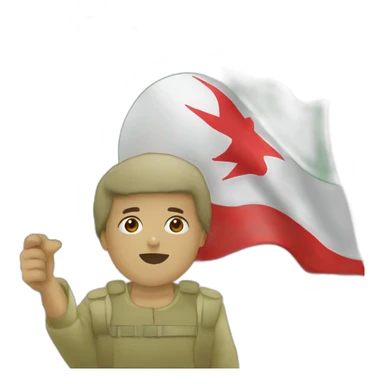 algeria flag holding by tebboun sticker