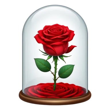 red rose under a glass dome sticker