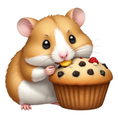 Hamster eating Muffin sticker