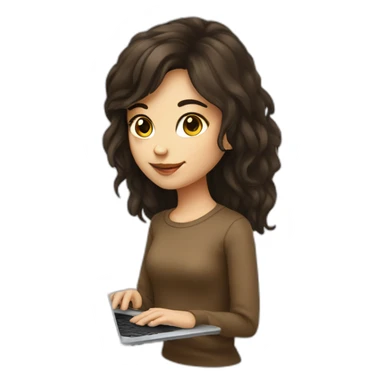brunette graphic design girl laptop paint sticker