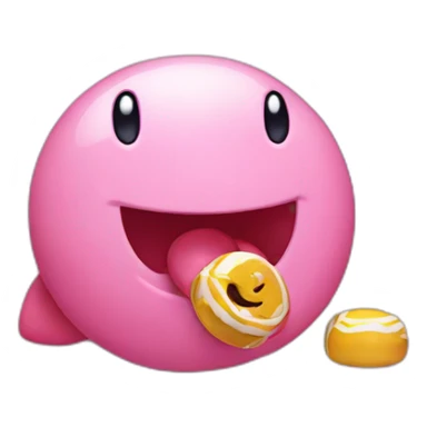 kirby eating candy sticker