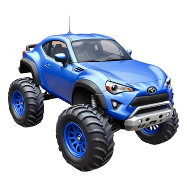 Silver Tractor wheels on monster glossy ultramarine body 2025 Toyota 86 off-road rc rally car  sticker