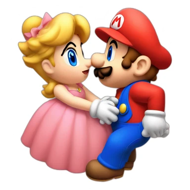 Mario kiss peach  sticker