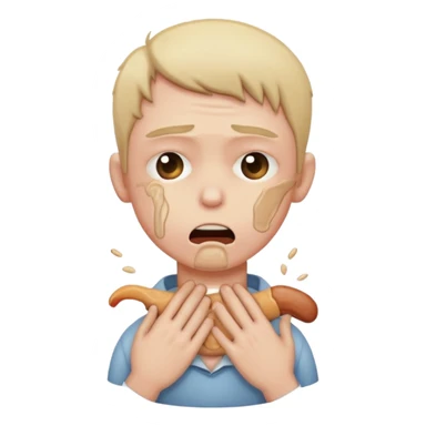 A person choking themselves sticker