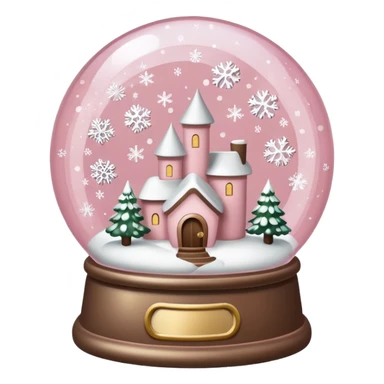 Light pink and beige snow globe sticker