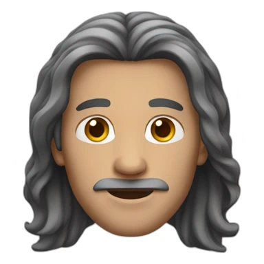 man with long hair without moustache sticker