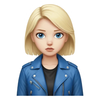 dessiner moi une fille assez rebelle et qui est blonde au yeux bleu sticker