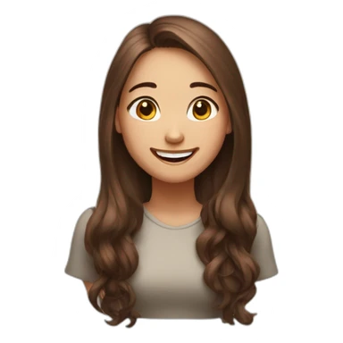 Brown long hair girl-Oval face-Laugh like Yu Shuxin. sticker