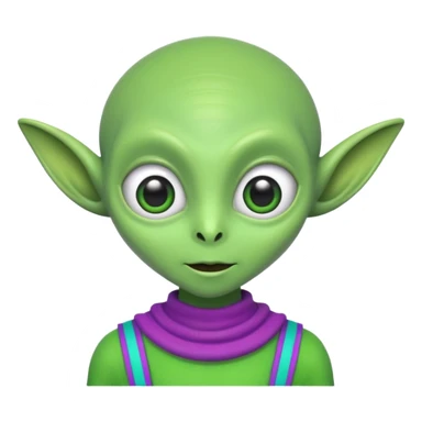quirky silly alien  sticker