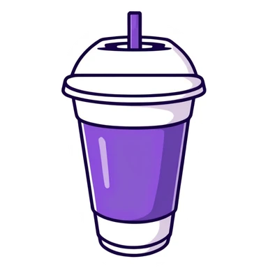 Styrofoam cup with purple liquid  sticker