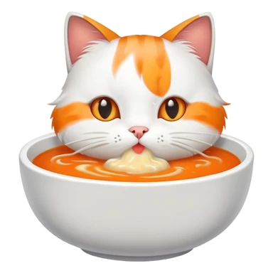cat eating soup sticker