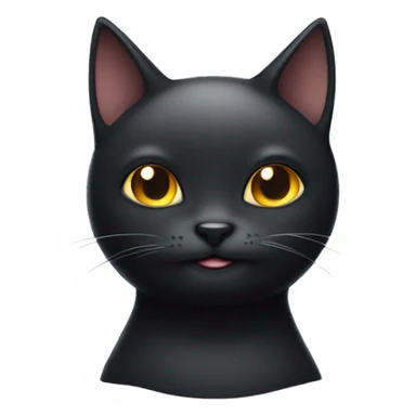 Black cat , face only, with a smirk on his face, with halo around his head sticker