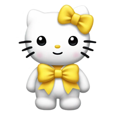 Hello Kitty wearing a yellow bow sticker