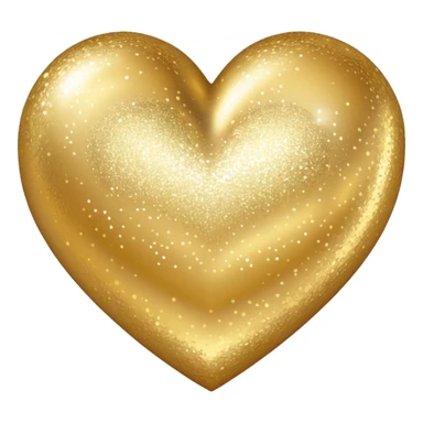 Change the glittery silver color heart with a subtle gradient and no border to a glittery gold color heart with a subtle gradient and no border. Keep the background transparent. Maintain the style and subtle gradient effect of the original heart. sticker