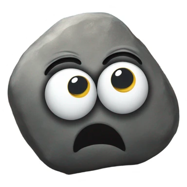 realistic rock with plastic googly eyes sticker