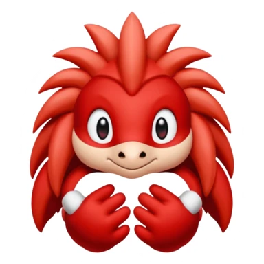 knuckles a red animal with peach arms and white mittens that have no fingers , he’s a echidna with red eyes sticker