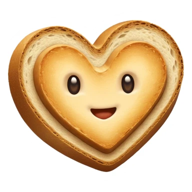 A heart on bread sticker