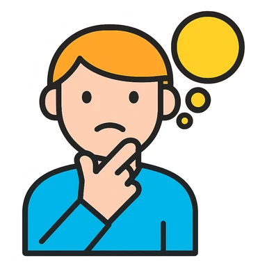 person with white skin tone thinking sticker