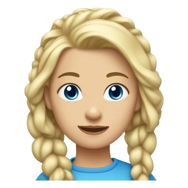 Blonde girl with blue eyes and hair tied back  sticker