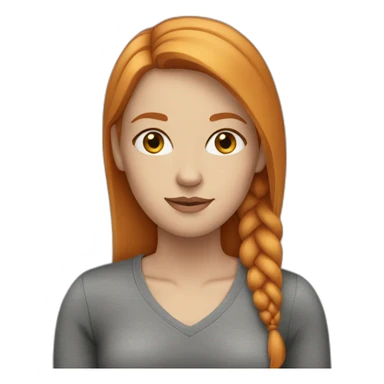 woman with straight ginger hair, grey eyes sticker