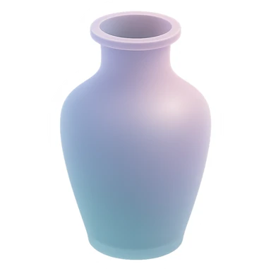 decorative vase, soft pastel colors, translucent effect, matte glass style illustration sticker