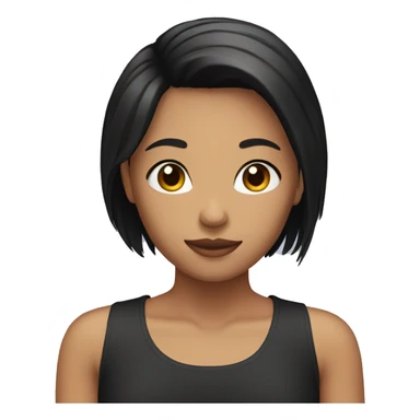 girl have a black short hair  sticker