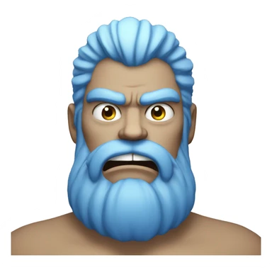 blue giant with a white beard angry sticker