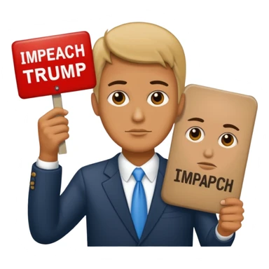 man holding sign that says impeach trump sticker