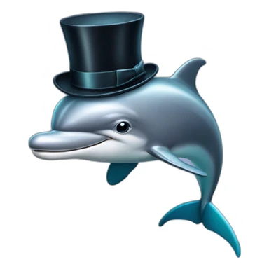 dolphin with a top hat sticker