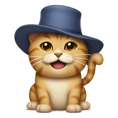 Cat crying with a hat on sticker