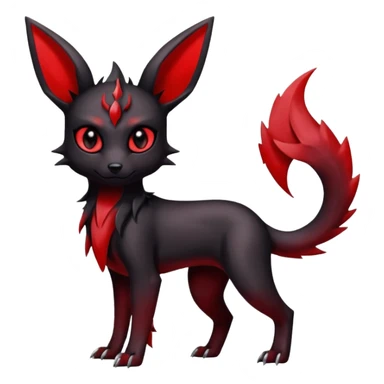  Shiny edgy dark gloomy red gothic cool badass emo-Umbreon-Salandit-Jolteon-fusion sticker