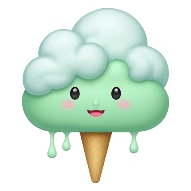 green Cloud Cotton Candy – light white puff, oversized and airy. sticker