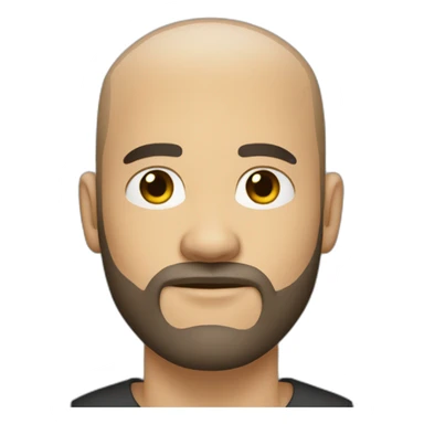 white man with small eyes and black buzz cut and full beard sticker