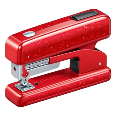 red glitter office supplies sticker