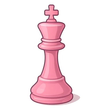 pink chess piece, digital illustration sticker