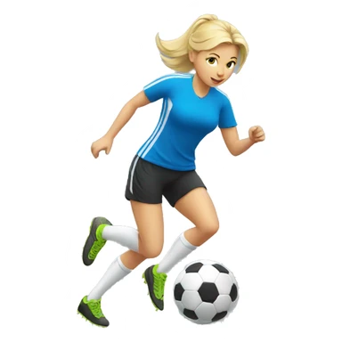 blond woman doing soccer tricks sticker