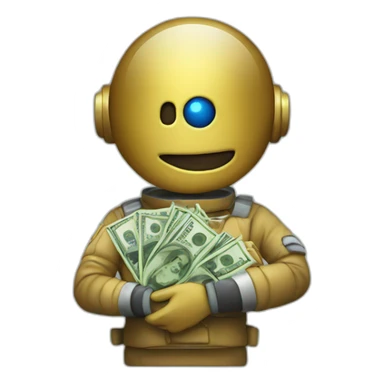 An astronate showing money sticker