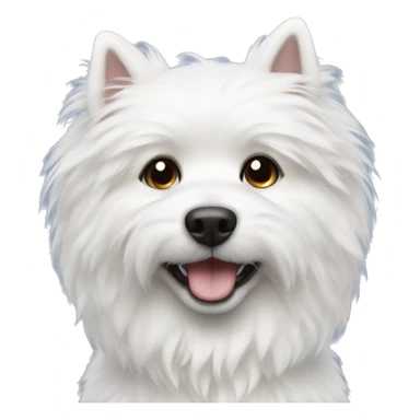White furry dog sticker