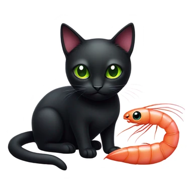 black cat shrimp  sticker