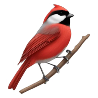 Chickadee heart cardinal sticker