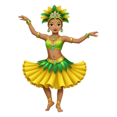bailarina de samba de brasil cuerpo entero bailando quiero que lleve colores amarillos y verdes  sticker