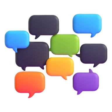 multiple chat bubbles connected together in a group conversation sticker