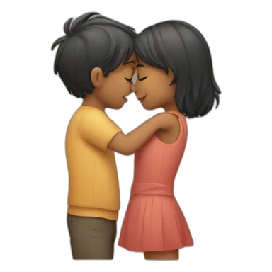 kissing hug girl boy sticker