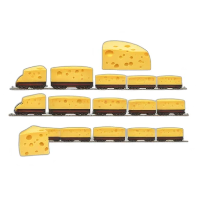 a train made of cheese sticker