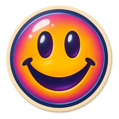Remove the background and make it transparent while keeping the emoji style and expression unchanged in retro stickers style. sticker