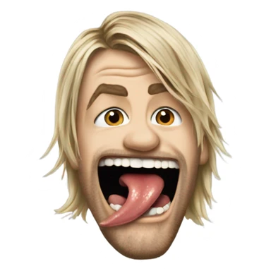 Kurt Cobain sticking his tounge out sticker