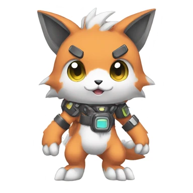 cute kawaii cool edgy Digimon-Fakemon-animal full body sticker